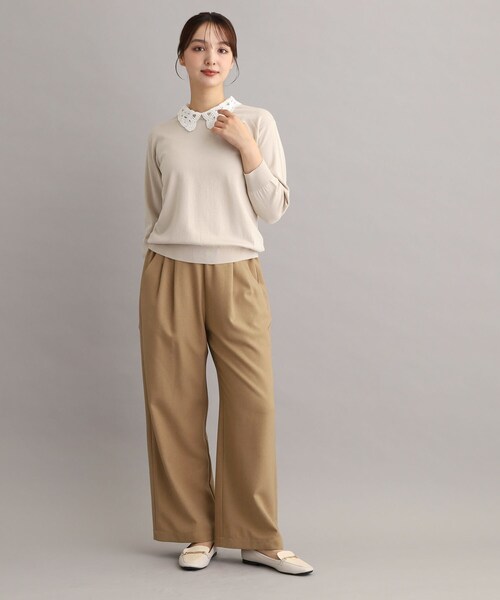 LAURA ASHLEY(ローラアシュレイ)の「【LANATEC(R)/タックあり/ウエストゴム仕様】セミワイドパンツ(その他パンツ・レディース・チャコールグレー/ベージュ・38/40)」の11枚目の写真