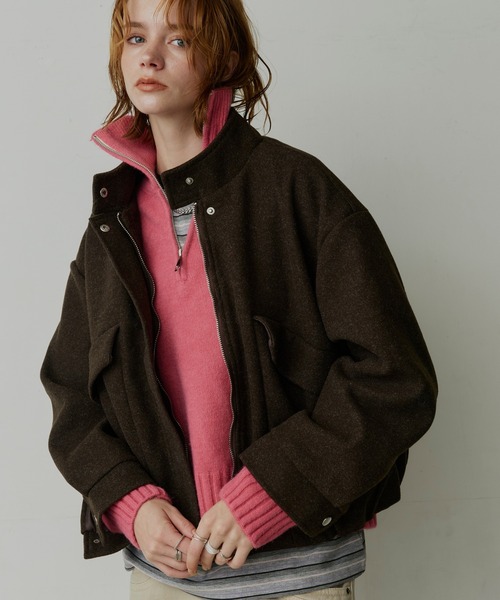 uchi.(ウチ)の「ハーフジップハイネックニットプルオーバー(ニット/セーター・レディース・イエロー/アイボリー/ピンク/グレー・FREE)」の18枚目の写真