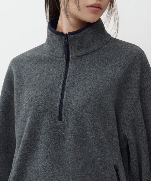 MUSINSA STANDARD WOMAN（ムシンサスタンダードウーマン）の「ウィメンズポーラフリースクォータージップアップ[グレー]（スウェット・レディース・その他・SMALL/MEDIUM/LARGE/X-SMALL）」の4枚目の写真
