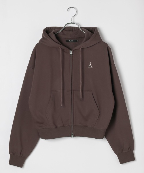 ALAND(エーランド)の「セットアップ着用可能【UNISEX】ALAND/刺繍Aロゴ裏毛パーカー(パーカー・レディース・グレー/ブラウン/ブラック・SMALL/LARGE)」の1枚目の写真