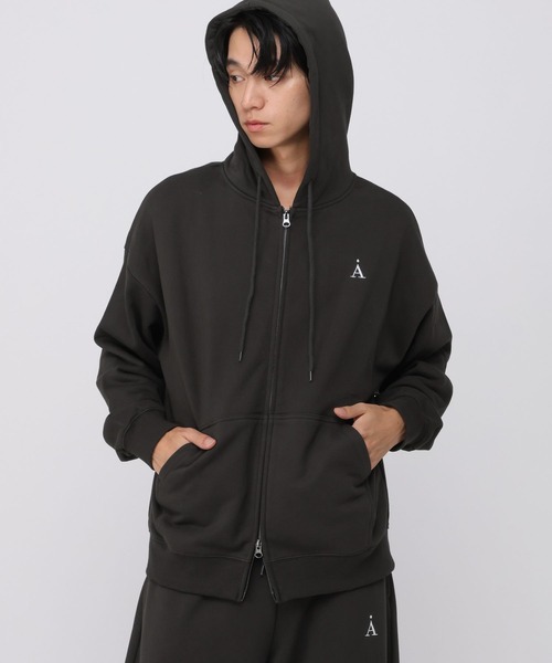 ALAND(エーランド)の「セットアップ着用可能【UNISEX】ALAND/刺繍Aロゴ裏毛パーカー(パーカー・レディース・グレー/ブラウン/ブラック・SMALL/LARGE)」の12枚目の写真