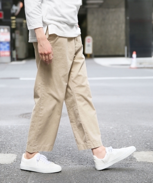 RAGEBLUE（レイジブルー）の「＜トレンドのワイドシルエット＞チノアンクルトラウザー/718643（その他パンツ・メンズ・ベージュ・MEDIUM/LARGE）」の2枚目の写真