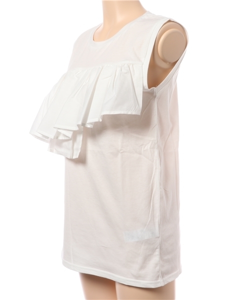 SLY（スライ）の「ノースリフリルT/T-S（タンクトップ・レディース・トップグレー/ホワイト/ブラック・FREE）」の4枚目の写真