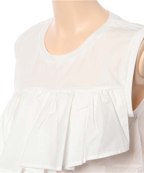 SLY（スライ）の「ノースリフリルT/T-S（タンクトップ・レディース・トップグレー/ホワイト/ブラック・FREE）」の6枚目の写真