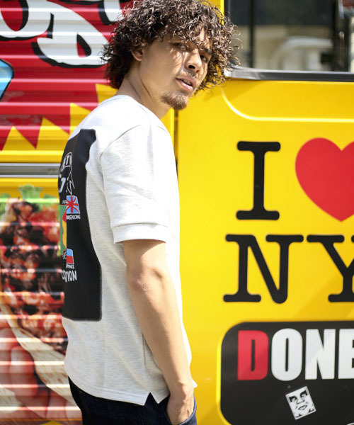 Denime（ドゥニーム）の「スーベニア柄半袖スウェット（スウェット・メンズ・グレー/オートミール・LARGE/MEDIUM/X-LARGE）」の14枚目の写真