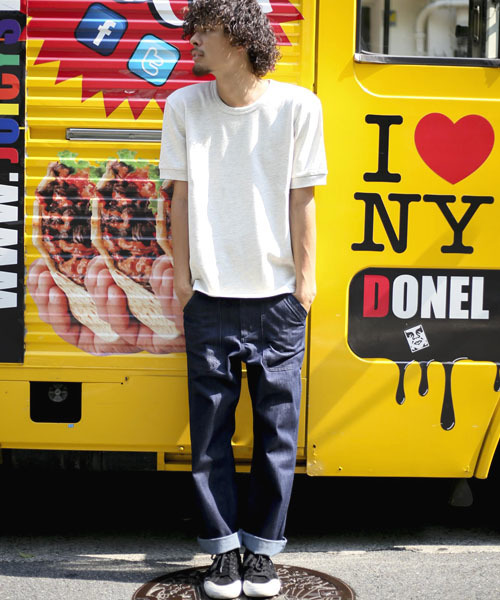 Denime（ドゥニーム）の「スーベニア柄半袖スウェット（スウェット・メンズ・グレー/オートミール・LARGE/MEDIUM/X-LARGE）」の16枚目の写真