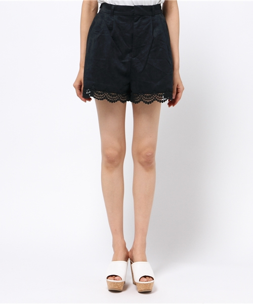Heather（ヘザー）の「フェイクスエード＊レースショートパンツ　731585 （その他パンツ・レディース・ネイビー/ダークブラウン/ライトブラウン・FREE）」の4枚目の写真
