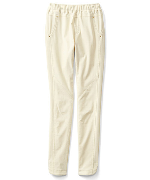 IEDIT（イディット）の「ＩＥＤＩＴレーベルコレクション　切り替え効果で美脚をかなえる　マシュマロタッチフラミンゴスキニーパンツ（その他パンツ・レディース・オフホワイト/ブラック・SMALL/NS/2T/LARGE/3T/XX-LARGE/X-LARGE/MEDIUM/NM）」の13枚目の写真