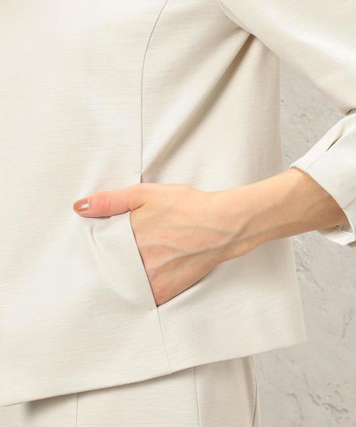 green label relaxing（グリーンレーベルリラクシング）の「[洗濯可能/ミラノリブ] ◆CR C/L N/Cジャケット-JSP ◆（ノーカラージャケット・レディース・ベージュ/ネイビー・40/42/44/34/36/38/46）」の12枚目の写真