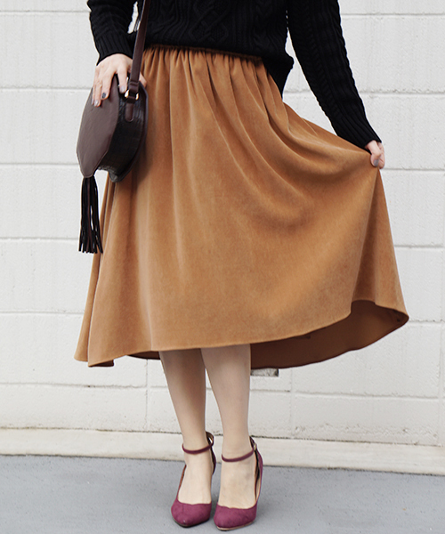 laboratory work(ラボラトリーワーク)の「スエード調前後差スカート(スカート・レディース・ピンクベージュ/キャメル/カーキ・MEDIUM)」の1枚目の写真