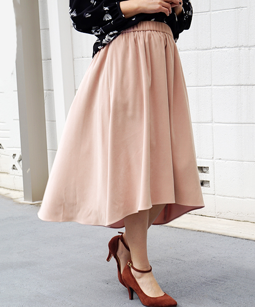 laboratory work(ラボラトリーワーク)の「スエード調前後差スカート(スカート・レディース・ピンクベージュ/キャメル/カーキ・MEDIUM)」の3枚目の写真