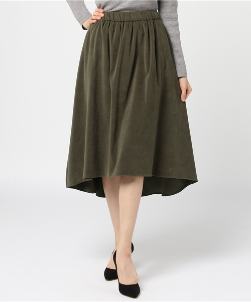 laboratory work(ラボラトリーワーク)の「スエード調前後差スカート(スカート・レディース・ピンクベージュ/キャメル/カーキ・MEDIUM)」の11枚目の写真