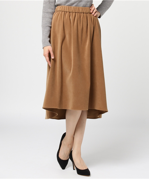 laboratory work(ラボラトリーワーク)の「スエード調前後差スカート(スカート・レディース・ピンクベージュ/キャメル/カーキ・MEDIUM)」の12枚目の写真