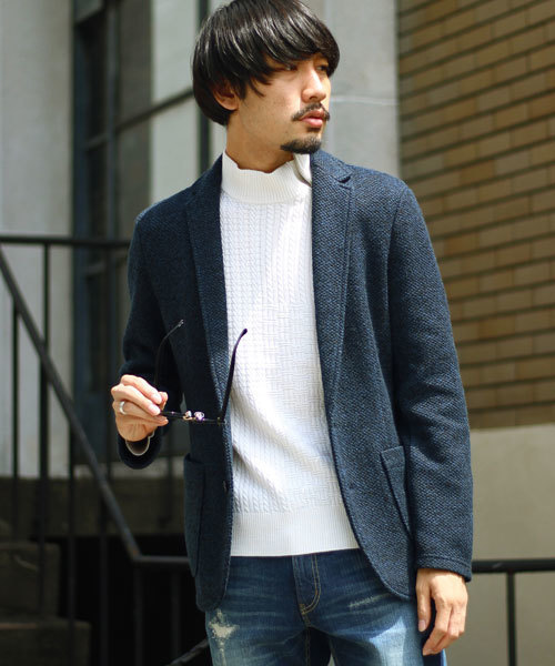 ESSENTIAL GARMENT MEN'S BIGI(エッセンシャルガーメントメンズビギ)の「ツイード調 ラッセルジャケット(テーラードジャケット・メンズ・ネイビー/グレー・L/S/M/SS)」の2枚目の写真