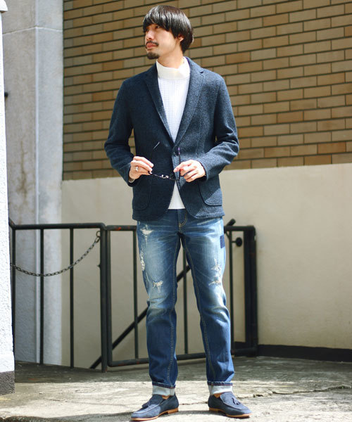 ESSENTIAL GARMENT MEN'S BIGI(エッセンシャルガーメントメンズビギ)の「ツイード調 ラッセルジャケット(テーラードジャケット・メンズ・ネイビー/グレー・L/S/M/SS)」の6枚目の写真