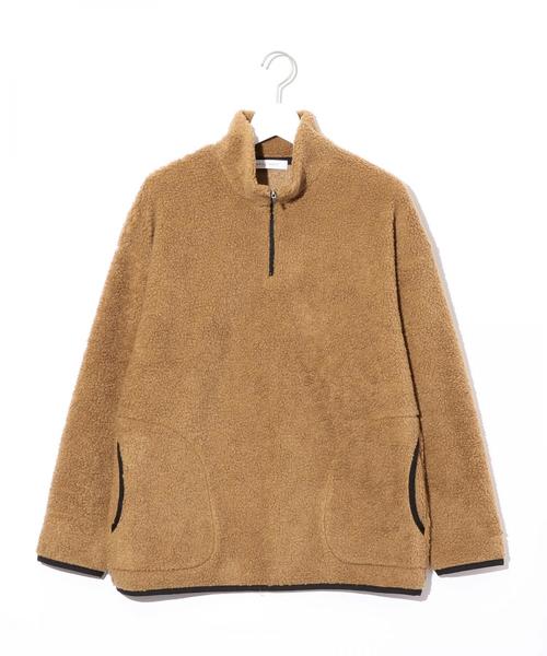 green label relaxing(グリーンレーベルリラクシング)の「『BRACTMENT(ブラクトメント)』 ボア ZIPハイネック ◆(その他トップス・メンズ・グレー/ベージュ・36/40/38)」の2枚目の写真