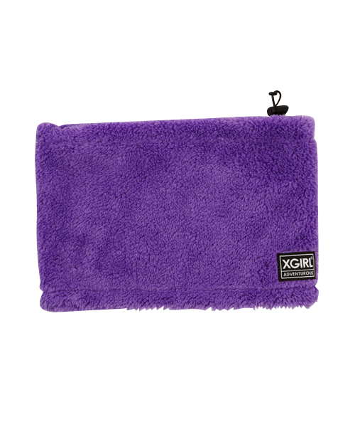 X-girl（エックスガール）の「FLUFFY NECK WARMER（ネックウォーマー/スヌード・レディース・ブラック/ベージュ/グリーン/パープル/ピンク・ONE SIZE）」の4枚目の写真
