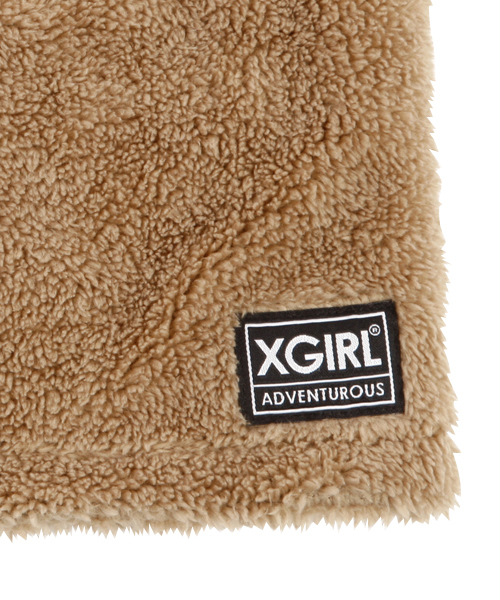 X-girl（エックスガール）の「FLUFFY NECK WARMER（ネックウォーマー/スヌード・レディース・ブラック/ベージュ/グリーン/パープル/ピンク・ONE SIZE）」の6枚目の写真
