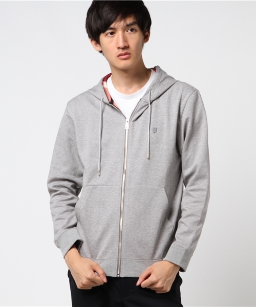 BLACK LABEL CRESTBRIDGE（ブラックレーベル・クレストブリッジ）の「クレストブリッジチェックバックプリントパーカー（Tシャツ/カットソー・メンズ・ライトグレー/ネイビー・L/M）」の10枚目の写真