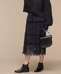 NANO universe | ベルベット切替レーススカート(スカート)