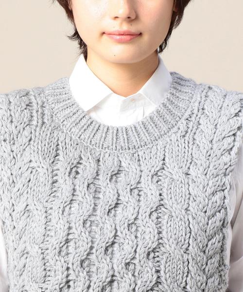 BEAUTY&YOUTH UNITED ARROWS(ビューティーアンドユースユナイテッドアローズ)の「BY ウールケーブルベスト ◆(ベスト・レディース・オフホワイト/ライトグレー・FREE)」の7枚目の写真