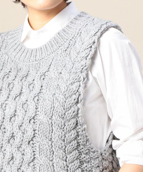 BEAUTY&YOUTH UNITED ARROWS(ビューティーアンドユースユナイテッドアローズ)の「BY ウールケーブルベスト ◆(ベスト・レディース・オフホワイト/ライトグレー・FREE)」の9枚目の写真