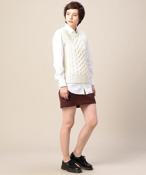 BEAUTY&YOUTH UNITED ARROWS(ビューティーアンドユースユナイテッドアローズ)の「BY ウールケーブルベスト ◆(ベスト・レディース・オフホワイト/ライトグレー・FREE)」の8枚目の写真