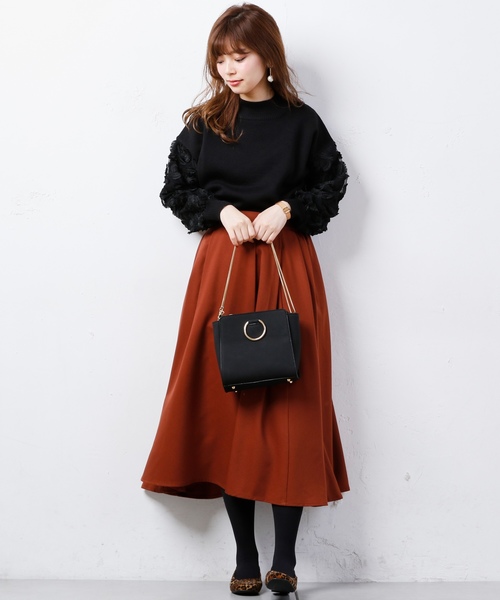 natural couture(ナチュラルクチュール)の「タックロングスカート(スカート・レディース・パープル/アイボリー/テラコッタ・FREE)」の18枚目の写真