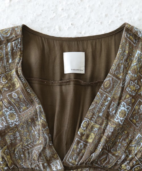 TODAYFUL（トゥデイフル）の「ペイズリーコルセットワンピース  