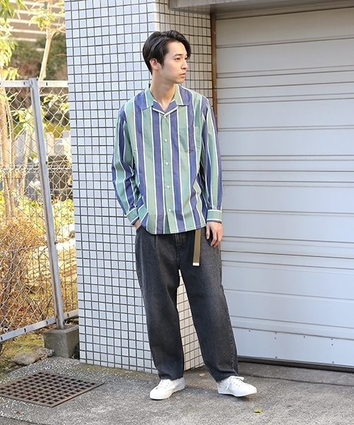 niko and...（ニコアンド）の「Nワイドストライプオープンカラーシャツ【niko and ...】（シャツ/ブラウス・メンズ・グリーン/ピンク・MEDIUM/LARGE）」の16枚目の写真