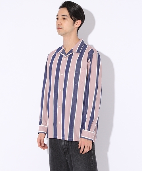 niko and...（ニコアンド）の「Nワイドストライプオープンカラーシャツ【niko and ...】（シャツ/ブラウス・メンズ・グリーン/ピンク・MEDIUM/LARGE）」の10枚目の写真