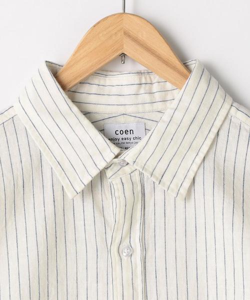 coen(コーエン)の「綿麻ストライプレギュラーカラーシャツ(シャツ/ブラウス・メンズ・ホワイト/ネイビー・X-LARGE/SMALL/MEDIUM/LARGE)」の20枚目の写真