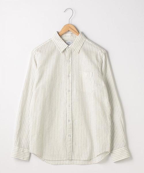 coen(コーエン)の「綿麻ストライプレギュラーカラーシャツ(シャツ/ブラウス・メンズ・ホワイト/ネイビー・X-LARGE/SMALL/MEDIUM/LARGE)」の13枚目の写真