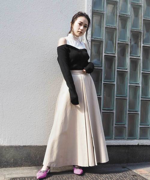 MURUA（ムルーア）の「サイドボタンフレアスカート（スカート・レディース・ベージュ/カーキ・2/1）」の7枚目の写真