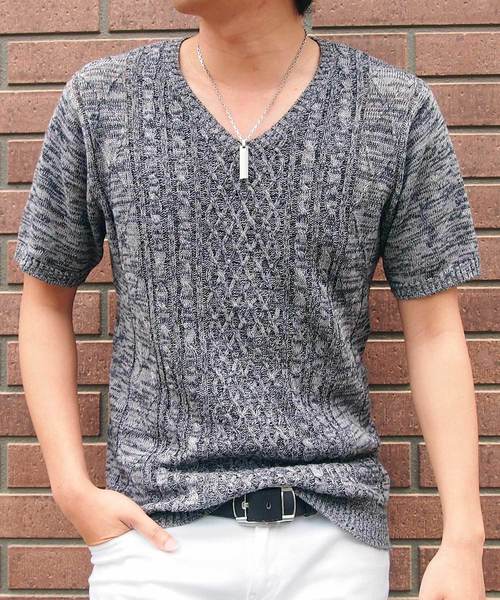 TopIsm(トップイズム)の「綿麻リネン Vネックフィッシャーマンニット セーター(ニット/セーター・メンズ・ホワイト/ネイビー/ブルー/グレー系その他/レッド系その他/ベージュ/ブラック系その他/ブルー系その他/ブラック・M/L/LL)」の15枚目の写真