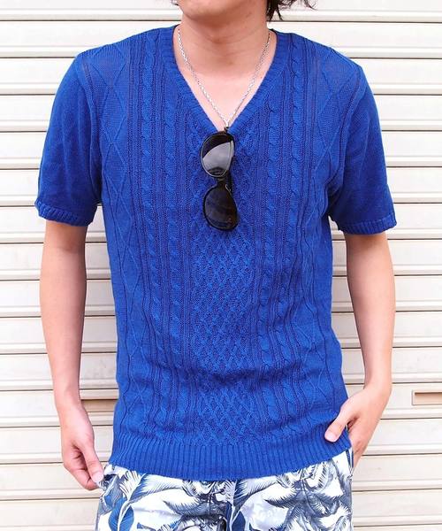 TopIsm(トップイズム)の「綿麻リネン Vネックフィッシャーマンニット セーター(ニット/セーター・メンズ・ホワイト/ネイビー/ブルー/グレー系その他/レッド系その他/ベージュ/ブラック系その他/ブルー系その他/ブラック・M/L/LL)」の19枚目の写真