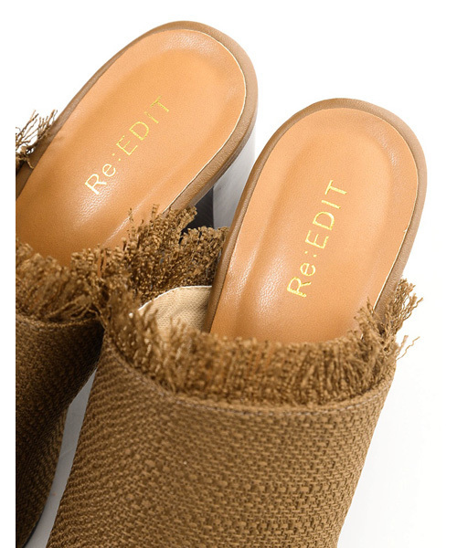 Re:EDIT（リエディ）の「メッシュフリンジオープントゥサンダル（サンダル・レディース・ブラウン/アイボリー/ストライプ/ブラック・LARGE/X-LARGE/MEDIUM/SMALL）」の14枚目の写真