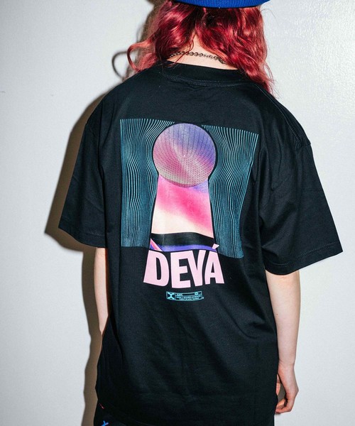 X-girl（エックスガール）の「DEVA STATES x X-girl SST DREAMY（Tシャツ/カットソー・レディース・ホワイト/ブラック/ピンク・ONE SIZE）」の2枚目の写真