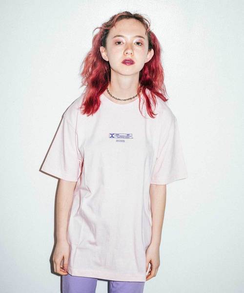 X-girl（エックスガール）の「DEVA STATES x X-girl SST DREAMY（Tシャツ/カットソー・レディース・ホワイト/ブラック/ピンク・ONE SIZE）」の6枚目の写真
