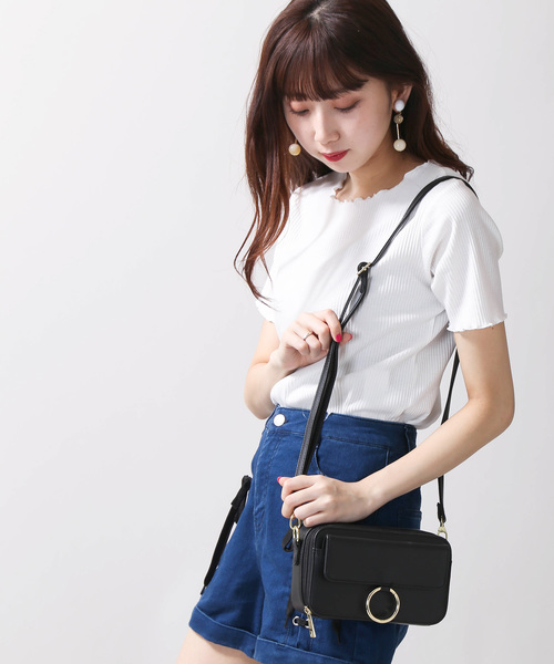 WEGO（ウィゴー）の「WEGO/スクエアウォレットショルダーバッグ（ショルダーバッグ・レディース・ブラック/シルバー・FREE）」の7枚目の写真