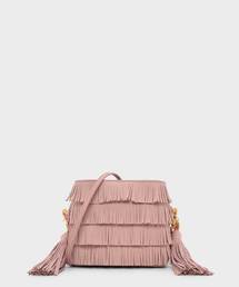 フリンジディテールバケツバッグ / FRINGE DETAIL BUCKET BAG