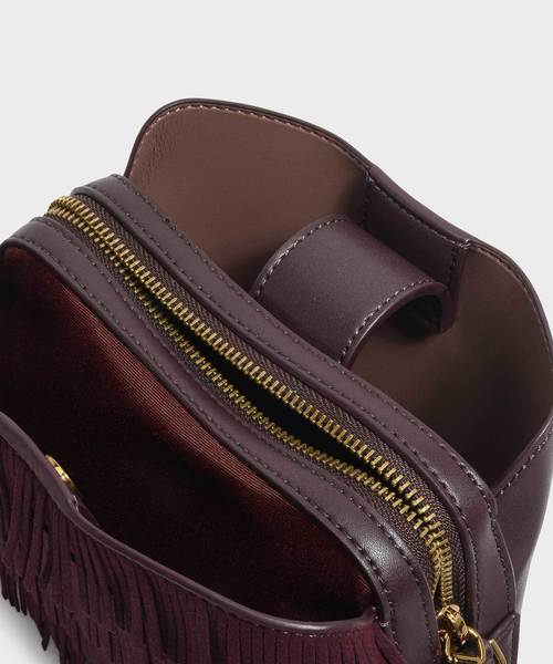 CHARLES & KEITH(チャールズ & キース)の「フリンジディテールバケツバッグ / FRINGE DETAIL BUCKET BAG(ショルダーバッグ・レディース・マスタード/ピンク系その他/プラム/ダークグリーン・S)」の10枚目の写真