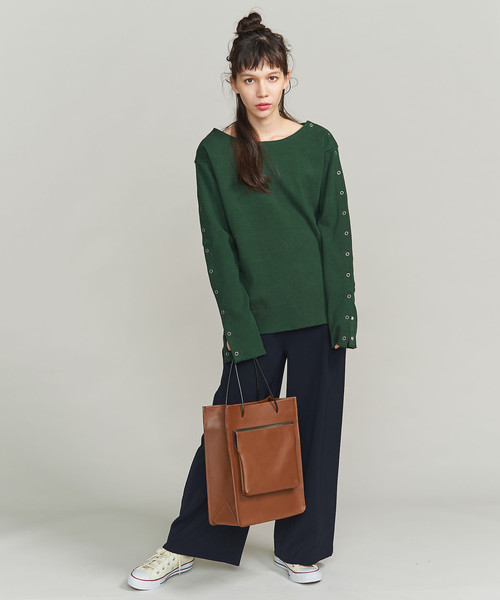 BEAUTY&YOUTH UNITED ARROWS（ビューティーアンドユースユナイテッドアローズ）の「BY ダブルクロスタックワイドパンツ ◆（その他パンツ・レディース・ベージュ/ネイビー/ダークブラウン・SMALL/LARGE/MEDIUM）」の10枚目の写真