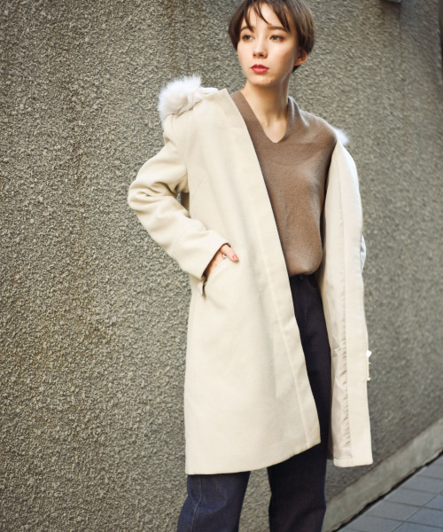 PAGEBOY（ページボーイ）の「4WAYカラーコート（その他アウター・レディース・ライトグレー/ネイビー/ベージュ・SMALL/MEDIUM）」の2枚目の写真