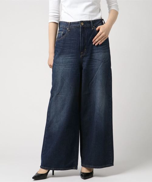 AMERICAN HOLIC（アメリカンホリック）の「5PK ワイドパンツ（デニムパンツ・レディース・インディゴブルー/ライトインディゴブルー・L/M/S）」の12枚目の写真