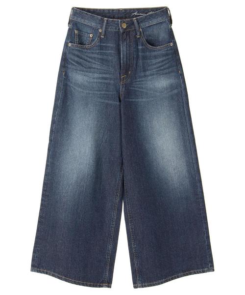 AMERICAN HOLIC（アメリカンホリック）の「5PK ワイドパンツ（デニムパンツ・レディース・インディゴブルー/ライトインディゴブルー・L/M/S）」の3枚目の写真