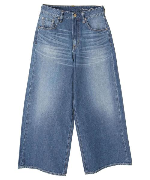AMERICAN HOLIC（アメリカンホリック）の「5PK ワイドパンツ（デニムパンツ・レディース・インディゴブルー/ライトインディゴブルー・L/M/S）」の4枚目の写真