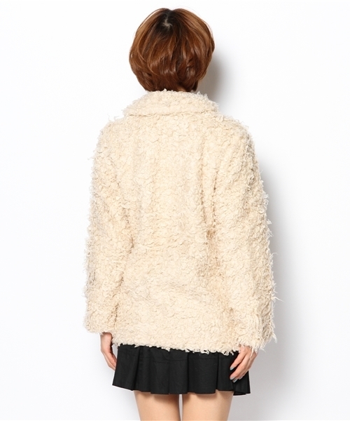 WEGO(ウィゴー)の「WEGO/プードルファーコート(その他アウター・レディース・オフホワイト/ブラック/ライトグレー・FREE)」の6枚目の写真