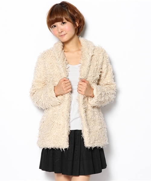 WEGO(ウィゴー)の「WEGO/プードルファーコート(その他アウター・レディース・オフホワイト/ブラック/ライトグレー・FREE)」の7枚目の写真