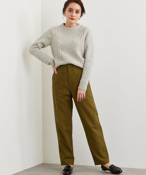 green label relaxing（グリーンレーベルリラクシング）の「SC ハミルトン アラン クルーネック ニット ◆（ニット/セーター・レディース・ライトグレー/ネイビー/オフホワイト/ピンク/イエロー/ライラック・40/38）」の10枚目の写真